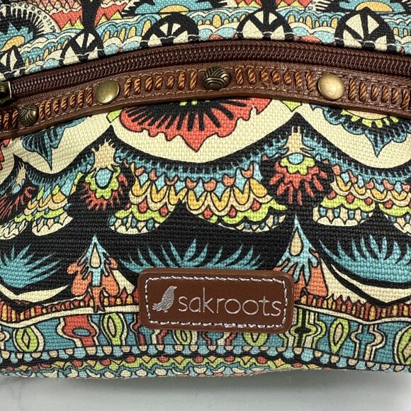 Sakroots Women's Campus Artist Circle Crossbody Purse Wristlet Leather Bird Logo - Picture 2 of 9